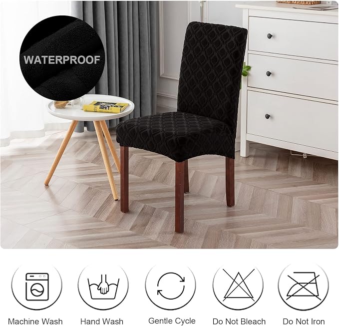 Waterproof Dining Chair Covers Set of 2 Parsons Chair Slipcovers | Double - Image 7