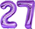 Purple 27 Number Balloons, 40 Inch Giant Number 27 Balloons Foil Mylar Helium by Lovoir