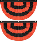 2PCS Halloween Bunting Flag 1.5x3FT Fully Sewn Orange & Black 5 Stripe by Unknown