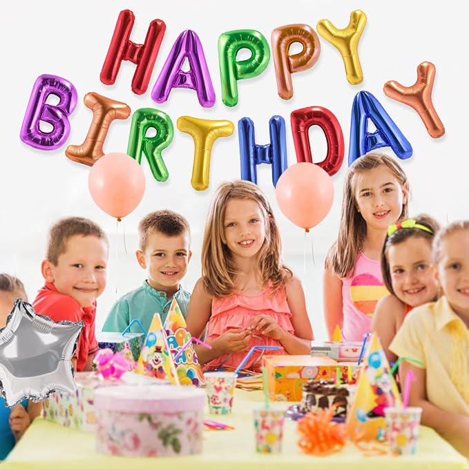 CANREVEL Happy Birthday Banner Decorations + 12Pcs Balloons, Rainbow | 13pcs 16 - Image 7