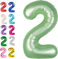 Sage Green Number 2 Balloon 40 inch, 2nd Birthday Party Balloons Decorations | by Upgesy