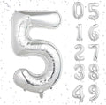 40 Inch Silver Number Balloons, Helium Mylar Foil Number Balloons by Unknown