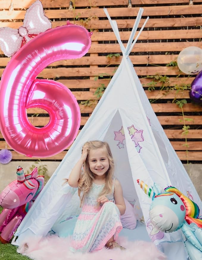 40 inch Pink Number 6 Balloon - Image 5