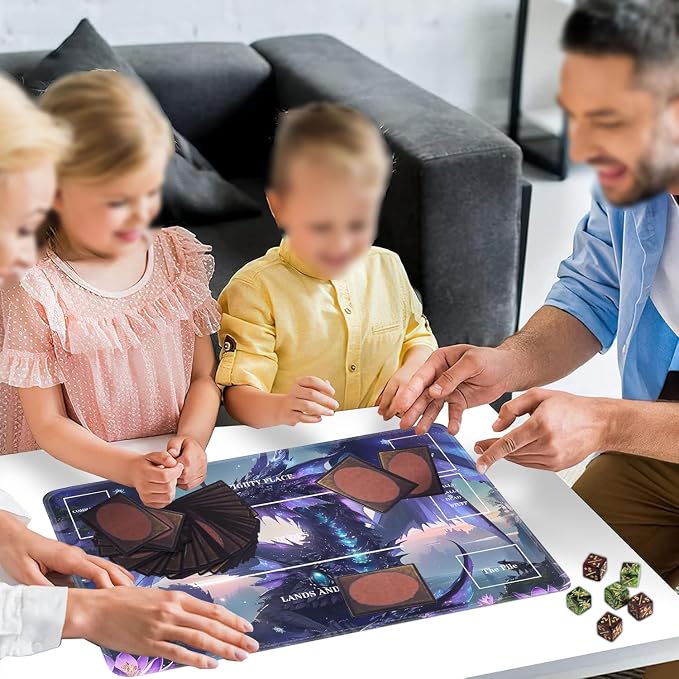 for TCG Playmat with Zones, Non-Slip Rubber Bottom Trading Card Game Mat with - Image 6