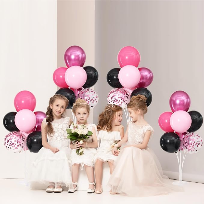 Pink and Black Balloons Table Centerpieces Stand Kit - Image 6