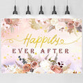 INNORU Happily Ever After Backdrop Banner, Mr & Mrs Wedding Party Photography by INNORU