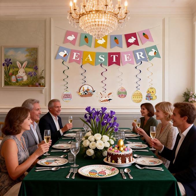 Easter Party Decorations, Easter Banner Spring Bunny Garland Banner - Image 6