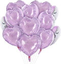 TONIFUL 30 Pcs Clear Lilac Heart Balloons 18 Inch Heart Shape Foil Balloon | by TONIFUL