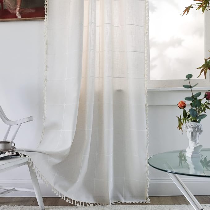Sutuo Home Boho Curtain for Bedroom 84 Inch Length, Light Filtering Country by SutuoHome