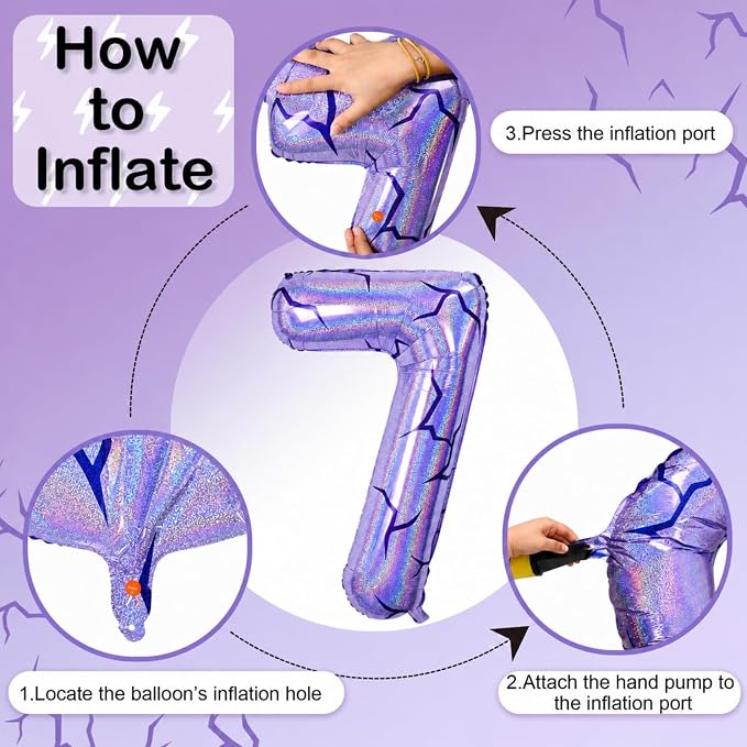 40 Inch Purple Kpop Number 7 Balloon - Image 8