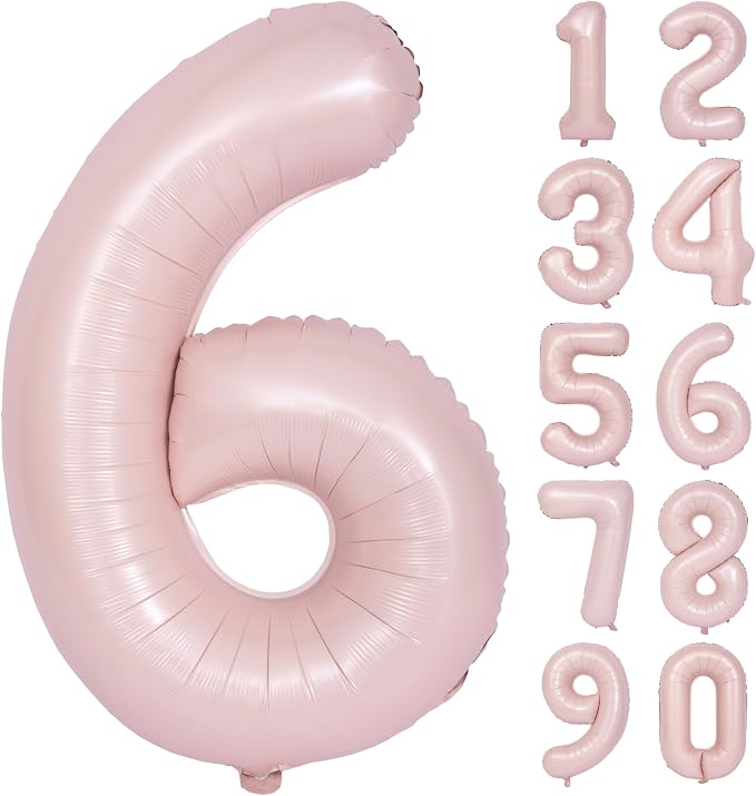 40 In Matte Pink Number Balloons Helium Foil Mylar Balloon Party Digital 6 | by Exquisitehighqualitypartydecorationstomeetyoureveryneed%EF%BC%81