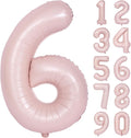 40 Inch Pink Number 6 Foil Balloon Light Pink Digital 6 Helium Balloon | by YOIOZAIZAI