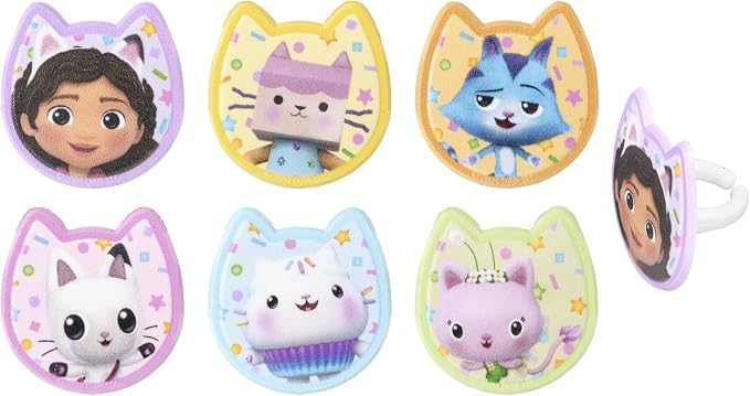 DecoPac DreamWorks Gabby's Dollhouse Rings, 24 Cupcake Decorations Featuring - Image 6