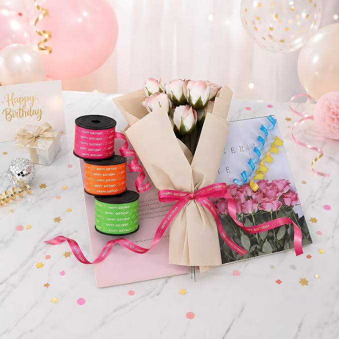 BEISHIDA 6 Assorted Colors Happy Birthday Printed Curling Ribbons Balloon - Image 9