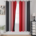 Ombre Red and Black Curtains 72 Inch Length 2 panels, Complete Blackout Curtains by ESTELARTEXTILER