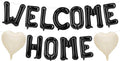 Welcome Home Balloons Cream White Black, 16Inch Welcome Home Foil Balloons by Xinvery