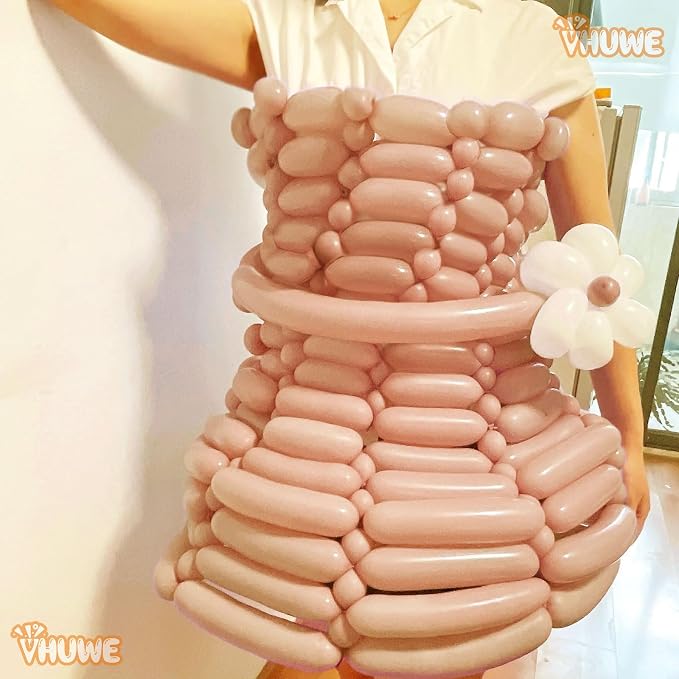 260 Balloons Retro Apricot, Thickened 100 Pack Long Balloons Twisting Skinny - Image 8