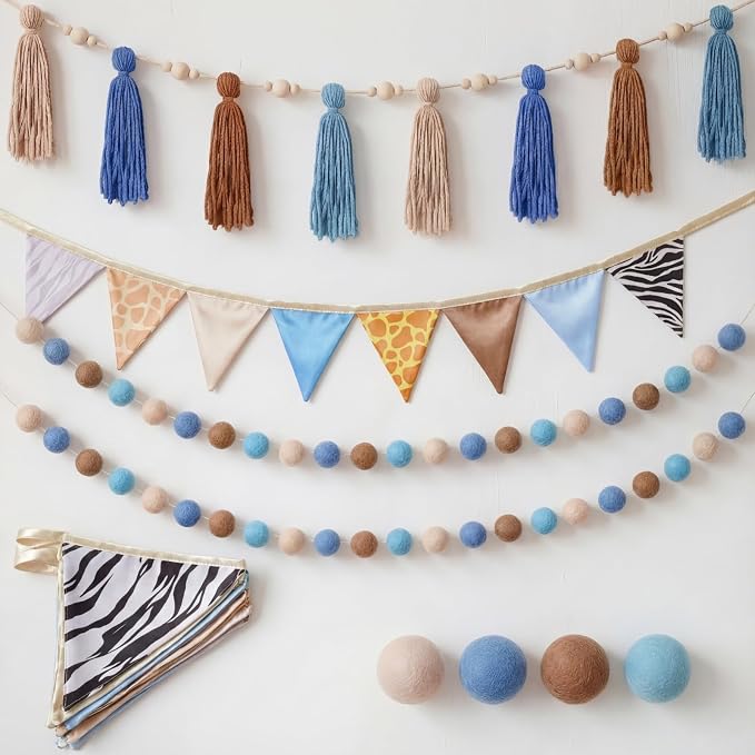 Hahafelt 4 Pcs Baby Shower Party Decoration Kit Pennant Bunting Banner Tassel by Hahafelt