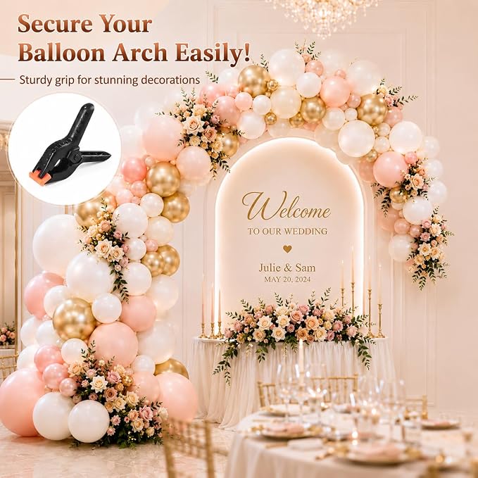 10 Pcs Spring Clamps, PureGuard 4.5 Inch Plastic Balloon Arch Clips Clamps - Image 2