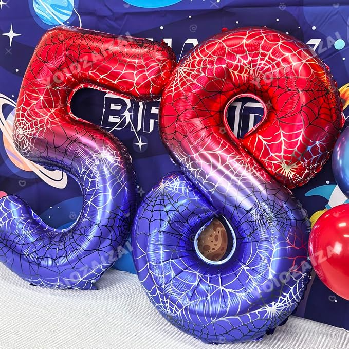 40 IN Red Blue Gradient Number 4 Balloon Large Digital 4 Foil Balloon | - Image 6