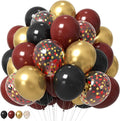 HILAVO Black Burgundy Gold Balloons 12 Inch Burgundy Maroon Red Black Metallic by HILAVO