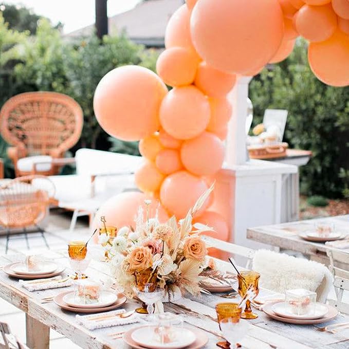 PartyWoo Peach Balloons 50pcs Pastel Light Orange Color 5 Inch | Balloons - Image 7