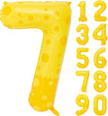 40in Yellow Polka Dot Number 7 Helium Foil Polyester Film Balloon Digital 7 | by Exquisitehighqualitypartydecorationstomeetyoureveryneed%EF%BC%81