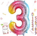 40 Inch Number Balloons 0-9 Rainbow Gradient Large Number 3 Balloons, Digital by Smlpuame