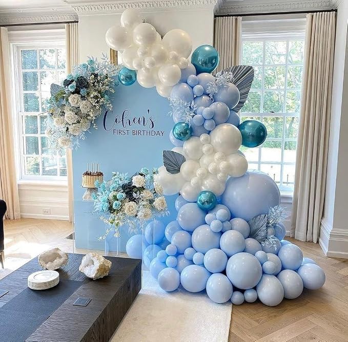 Blue and White Balloons Garland Arch Kit - Image 4