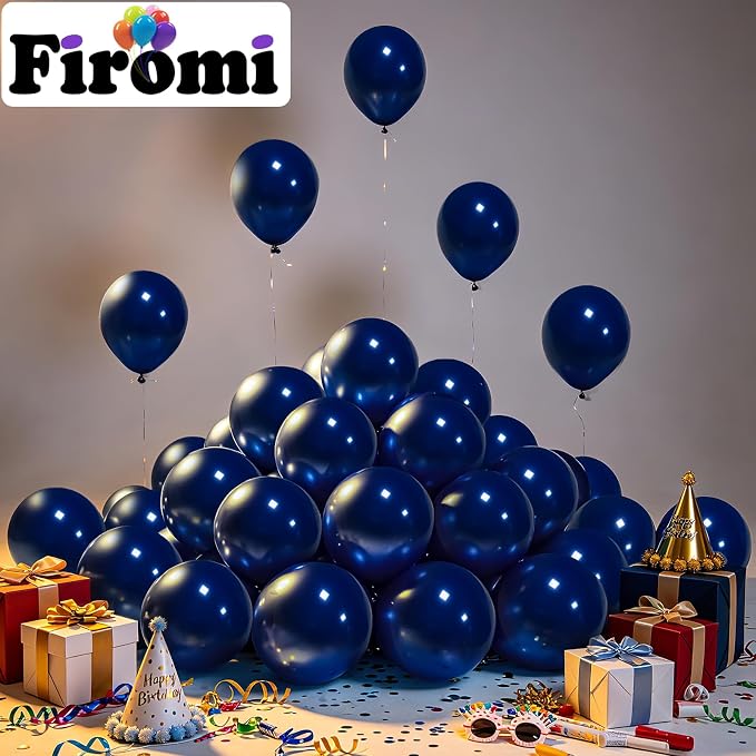 Firomi Navy Blue Balloons 5- inch 100pcs | Samll Helium Shiny Thicken Latex - Image 3