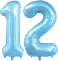 Pastel Blue 12 Balloon Number, Light Blue 12 Balloons by BBPOOL