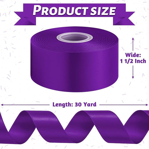 1 1/2In 30Yards Dark Purple Ribbon - Image 2