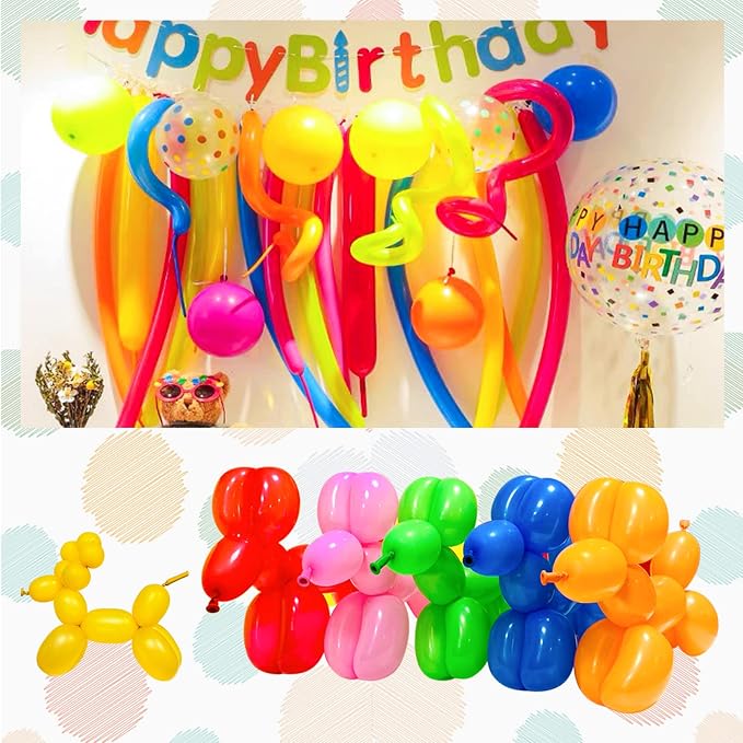 260Q Blue Twisting Balloons 100 Pack, Premium Long Latex Balloons - Image 3