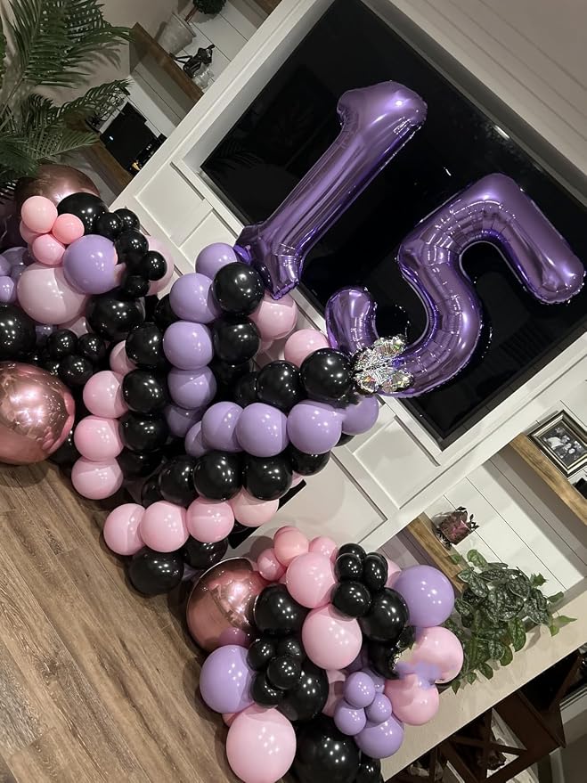 15 Balloon Number 40 Inch Purple Balloons - Image 2