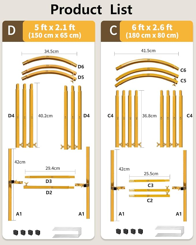 Wedding Arch Backdrop Stand 5FT, 6FT Gold Metal Arch Stand Set of 2, Balloon - Image 8