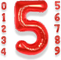 AULE 40 Inch Red 5 Balloon Number Foil 0-9 Birthday Big Numbers | Birthday by AULE