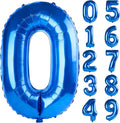 40 Inch Number 0 Balloons for Birthday Party Decorations, 0-100 Dark Blue Large by FOBELEC