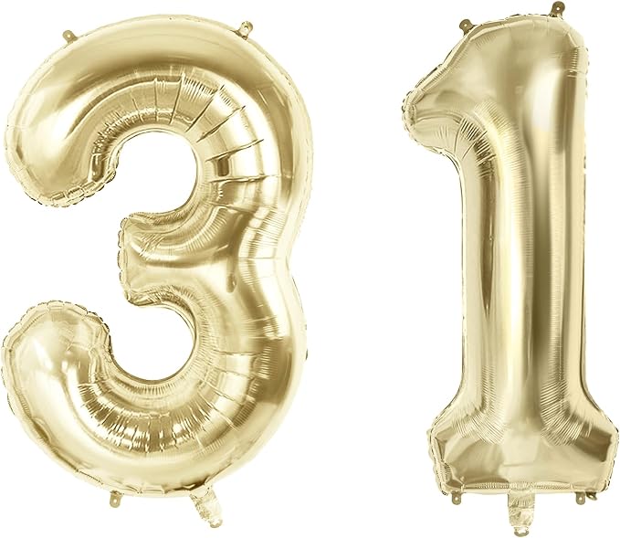 Number 31 Balloons for 31st Birthday Party Decorations, 40 Inch 0-100 by Joycard