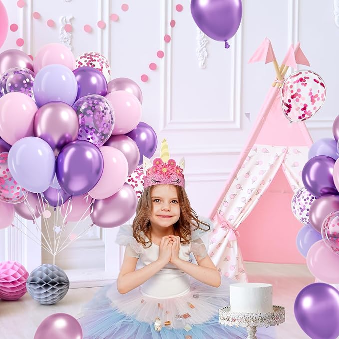 60pcs Pink and Purple Balloons 12inch - Image 6