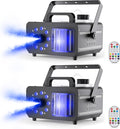 Fog Machine with RGBW LED Lights, 1200W Professional Smoke Machine, 1L Tank, 3000CFM Output, 14 Colors for DJ Party Stage Wedding Halloween 2PACK
