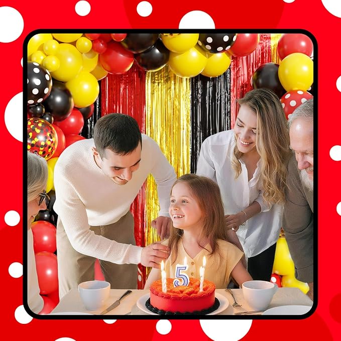 Red Yellow Black Balloon Arch Garland Kit Birthday Party Decorations | Red - Image 5