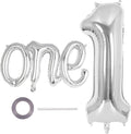 2 Pcs One Balloon Set, 40 Inch Number 1 Balloon and 41 Inch Script Letter One by AIQINHU