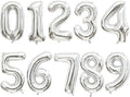 2 Set 20 Pcs Number Balloons 16 Inch Silver 0-9 Number Mylar Foil Balloons by Unknown