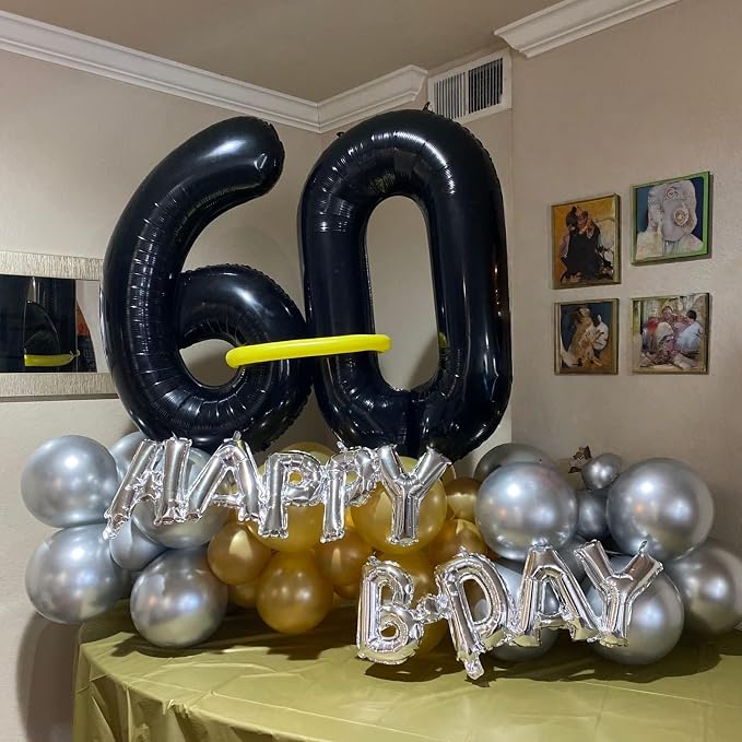 Lingqiang 3pc Black 40 Inch Number 70 Balloons - Image 3