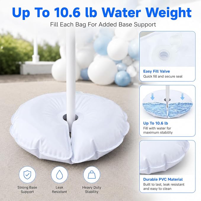 2 Pcs Water Weight Bags for Balloon Column Stand & Balloon Arch | Openable - Image 3