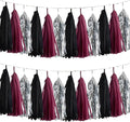 Burgundy Black Silver Tissue Paper Tassels Party Tassel Garland Banner by We+Moment