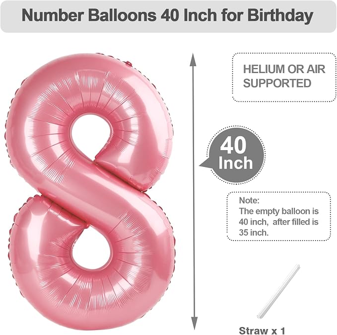 Number 7 Balloon 40 Inch Pearl Pink Balloon - Image 5