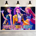 Cartoon Birthday Party Decorations, Happy Birthday Banner Backdrop by Unknown