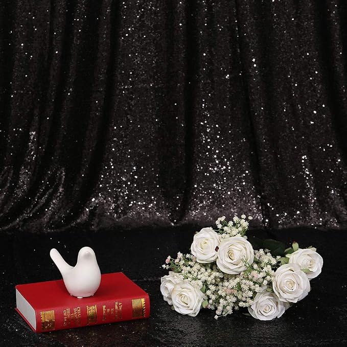 Eternal Beauty Black 3mm Sequin Backdrop 10x10 Ft - Image 7
