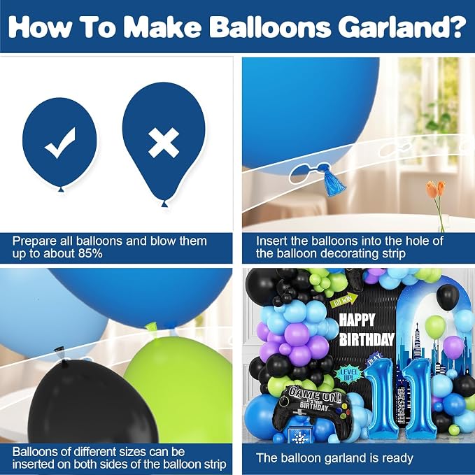 11th Birthday Video Game Balloons Arch, 11th Game Party Balloons Garland Kit - Image 3
